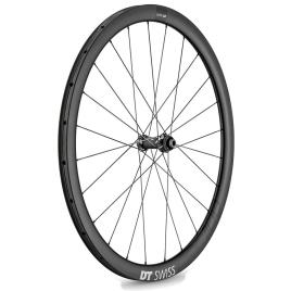 Dt Swiss Crc 1100 Spline 38 Cl Disc Tubular Road Front Wheel Preto 12 x 100 mm