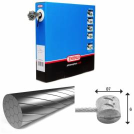 Elvedes 1x19 Wires Stainless Slick With T-nipple 7×6 Brake Cable 100 Units Prateado 2000 mm