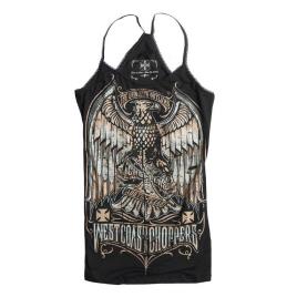 West Coast Choppers Eagle Crest Praga Sleeveless T-shirt Castanho XL Mulher