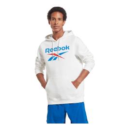 Reebok Identity Fleece Stacked Logo Pullover Sweatshirt Branco L Homem