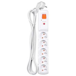 Hsk Data Acar F5 3 M Power Strip 5 Outlets With Switch Transparente