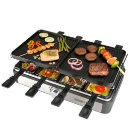 Bourgini Gourmette Raclette Grill Electric Roasting Griddle 1400w Prateado