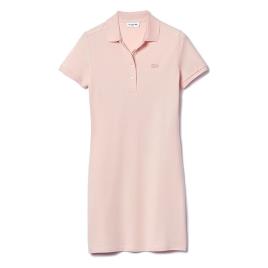 Lacoste Stretch Cotton Pique Short Dress Rosa 38 Mulher