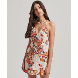 Superdry Vintage Mini Slip Halter Dress Colorido S Mulher