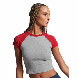 Superdry Vintage Cropped Baseball T-shirt Cinzento XL Mulher