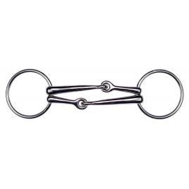 Feeling Stainless Steel Double Mouthpiece Snaffle Prateado 140 mm