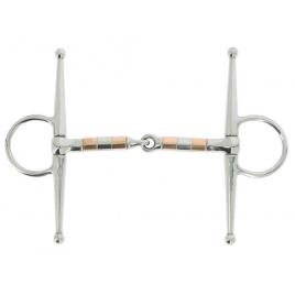 Feeling Stainless Steel Full Cheek Snaffle With Roller Prateado 115 mm