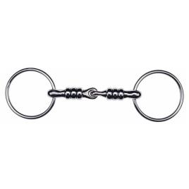 Feeling Stainless Steel Solid Snaffle With Rollers Prateado 125 mm