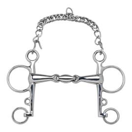 Feeling Stainless Steel 110 Mm Anatomical Hollow Pelham Bit With Long Branch Prateado 135 mm