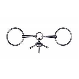 Feeling Stainless Steel Snaffle With Toy Prateado 135 mm