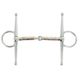 Feeling Stainless Steel Full Cheek Snaffle With Roller Prateado 125 mm