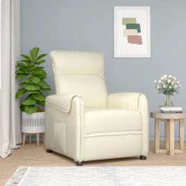 vidaXL Cadeira reclinável couro artificial cor creme
