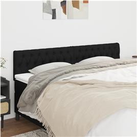 vidaXL Cabeceira de cama 2 pcs tecido 90x7x78/88 cm preto