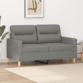 vidaXL Sofá de 2 lugares em tecido 120 cm cinzento-escuro