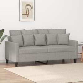 vidaXL Sofá de 2 lugares em tecido 140 cm cinzento-claro