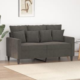 vidaXL Sofá de 2 lugares 120 cm veludo cinza-escuro