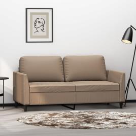 vidaXL Sofá de 2 lugares 140 cm couro artificial cor cappuccino