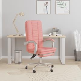 vidaXL Cadeira de escritório reclinável couro artificial rosa