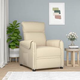 vidaXL Poltrona reclinável tecido cor creme