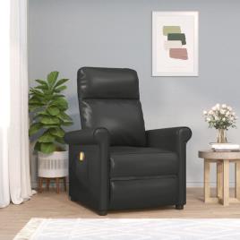 vidaXL Poltrona de massagens couro artificial preto