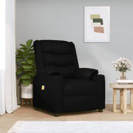 vidaXL Poltrona de massagens couro artificial preto