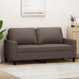 vidaXL Sofá de 2 lugares tecido 140 cm cinzento-acastanhado