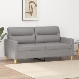 vidaXL Sofá de 2 lugares em tecido 140 cm cinzento-claro