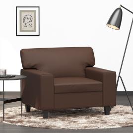 vidaXL Poltrona 60 cm couro artificial castanho