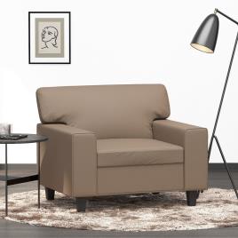 vidaXL Poltrona 60 cm couro artificial cappuccino