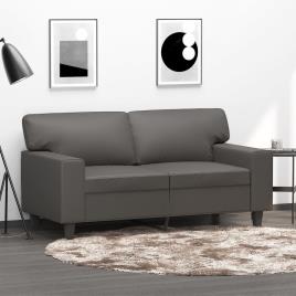 vidaXL Sofá de 2 lugares 120 cm couro artificial cinza
