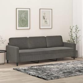 vidaXL Sofá de 3 lugares 210 cm veludo cinza-escuro