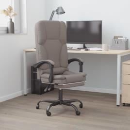 vidaXL Cadeira de escritório reclinável de massagens cinza-acastanhado