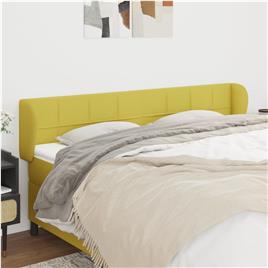 vidaXL Cabeceira de cama c/ abas tecido 183x23x78/88 cm verde