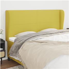 vidaXL Cabeceira de cama c/ abas tecido 183x23x118/128 cm verde