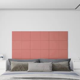 vidaXL Painel de parede 12 pcs 60x30 cm veludo 2,16 m² rosa