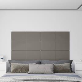 vidaXL Painel de parede 12 pcs 90x30 cm veludo 3,24 m² cinza-claro