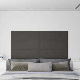 vidaXL Painel de parede 12 pcs 90x30 cm veludo 3,24 m² cinza-escuro