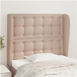 vidaXL Cabeceira cama c/ abas couro artif. 93x23x118/128 cm cappuccino
