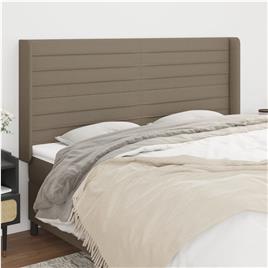 vidaXL Cabeceira cama abas tecido 183x16x118/128 cm cinza-acastanhado