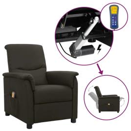 vidaXL Poltrona de massagens elevatória reclinável tecido cinza-acast.