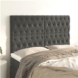 vidaXL Cabeceira de cama 4 pcs veludo 80x7x78/88 cm cinzento-escuro