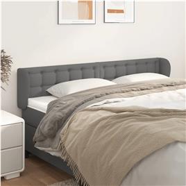 vidaXL Cabeceira de cama c/ abas couro artificial 163x23x78/88cm cinza