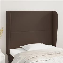 vidaXL Cabeceira cama c/ abas couro artif. 93x23x118/128 cm castanho