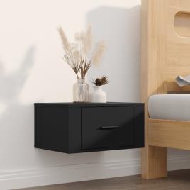 vidaXL Mesa de cabeceira de parede 50x36x25 cm preto