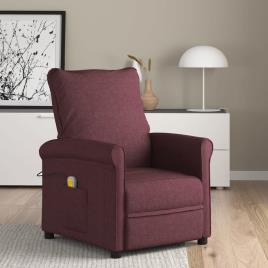 vidaXL Poltrona de massagens reclinável tecido roxo