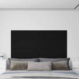 vidaXL Painel de parede 12 pcs 90x30 cm veludo 3,24 m² preto