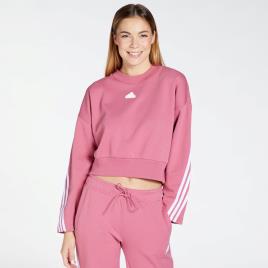 adidas 3 Stripes - Rosa - Sweat Mulher tamanho M