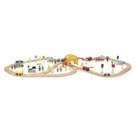 Wood' N Play - Circuito de comboio Cidade 80 peças