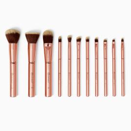 BH Cosmetics Metal Rose 11 Piece Brush Set With Cosmetic Bag