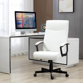 Cadeira de Escritório Giratória 360° com Encosto Alto, Altura Ajustável e Função de Inclinação para Escritório 65x65x102-112,5cm